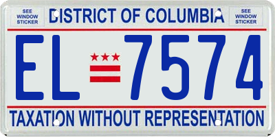 DC license plate EL7574