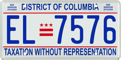 DC license plate EL7576