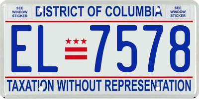 DC license plate EL7578