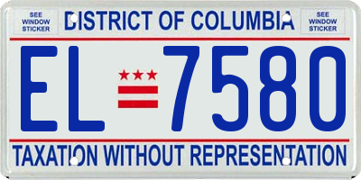 DC license plate EL7580