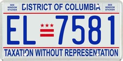DC license plate EL7581