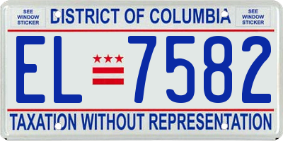 DC license plate EL7582