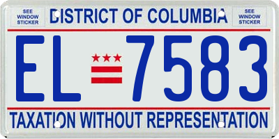 DC license plate EL7583