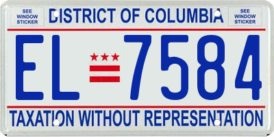 DC license plate EL7584
