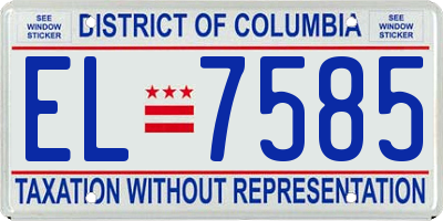DC license plate EL7585