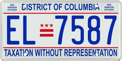 DC license plate EL7587