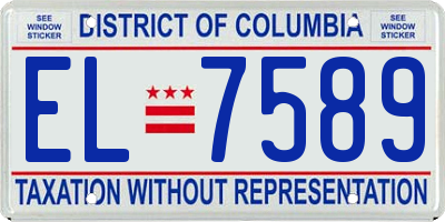 DC license plate EL7589