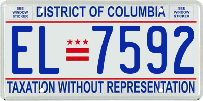 DC license plate EL7592