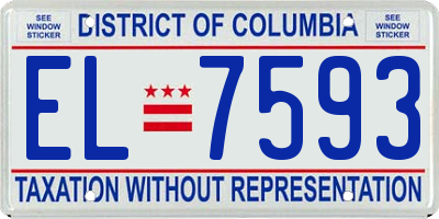 DC license plate EL7593