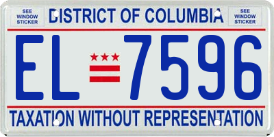 DC license plate EL7596