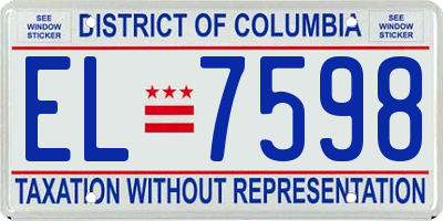 DC license plate EL7598