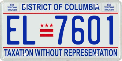 DC license plate EL7601