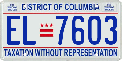 DC license plate EL7603