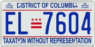 DC license plate EL7604
