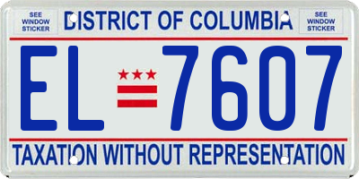 DC license plate EL7607