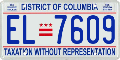 DC license plate EL7609