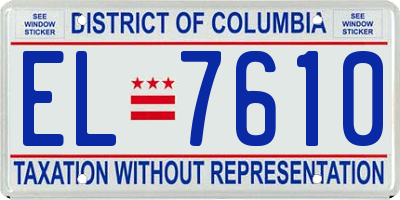 DC license plate EL7610