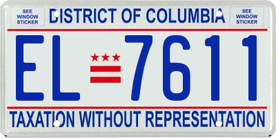 DC license plate EL7611