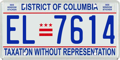 DC license plate EL7614