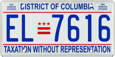 DC license plate EL7616
