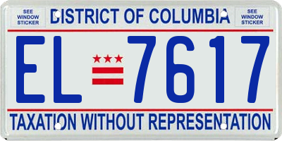 DC license plate EL7617