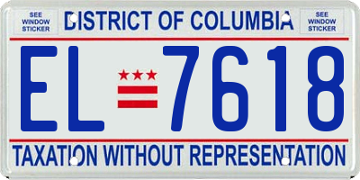 DC license plate EL7618