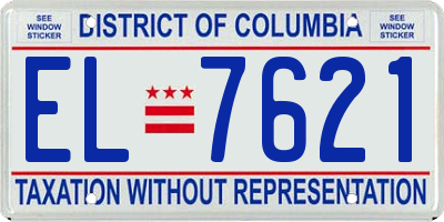 DC license plate EL7621