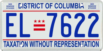DC license plate EL7622