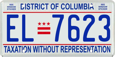 DC license plate EL7623