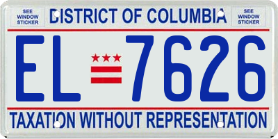 DC license plate EL7626