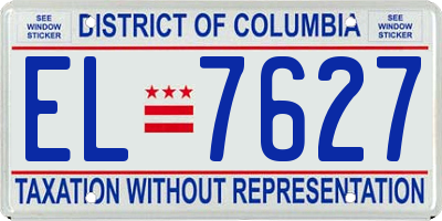 DC license plate EL7627