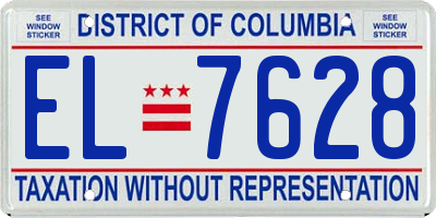 DC license plate EL7628