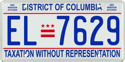 DC license plate EL7629