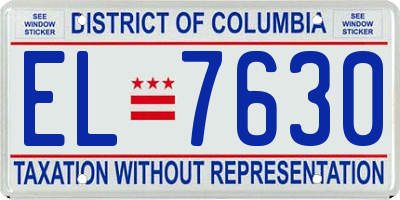 DC license plate EL7630