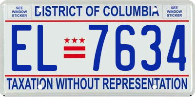 DC license plate EL7634