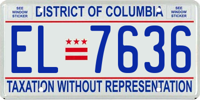 DC license plate EL7636