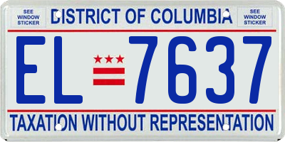 DC license plate EL7637