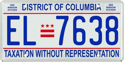DC license plate EL7638