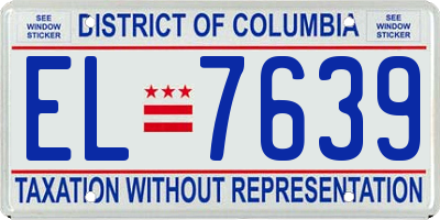 DC license plate EL7639
