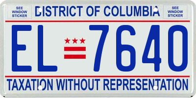 DC license plate EL7640
