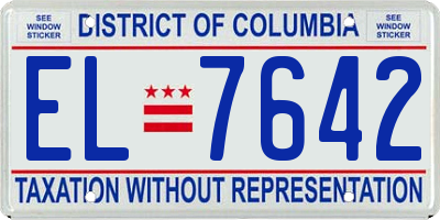 DC license plate EL7642