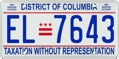 DC license plate EL7643