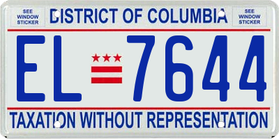 DC license plate EL7644
