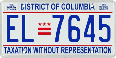 DC license plate EL7645