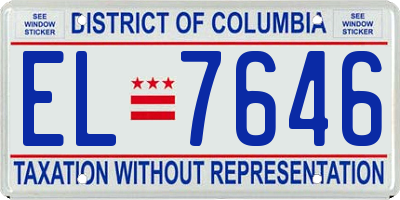 DC license plate EL7646