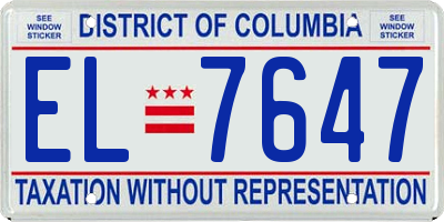 DC license plate EL7647