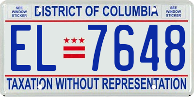 DC license plate EL7648
