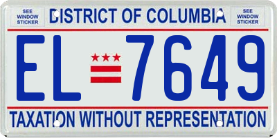 DC license plate EL7649