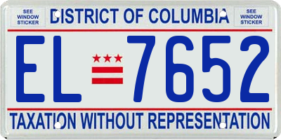 DC license plate EL7652