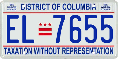 DC license plate EL7655